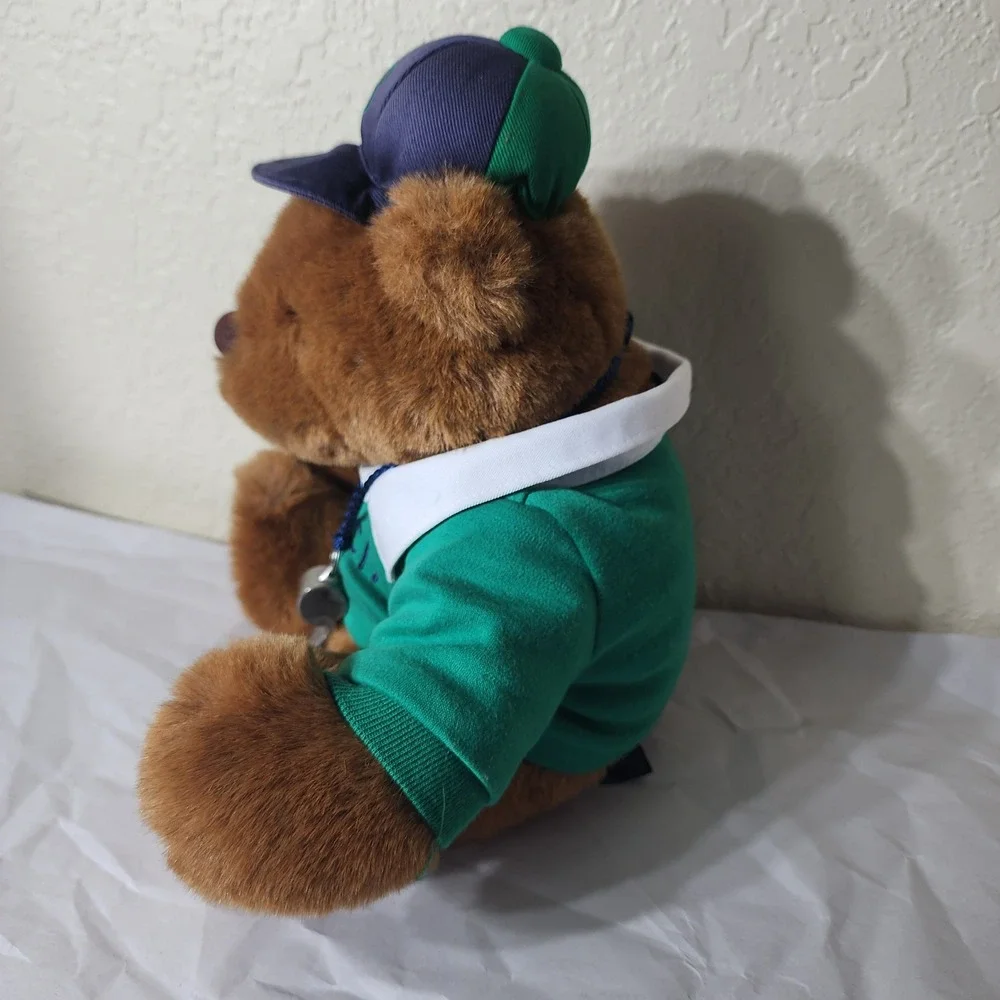Vintage 1991 Gund Lands End Coach Teddy‎ Bear Limited Edition Plush Whistle Hat